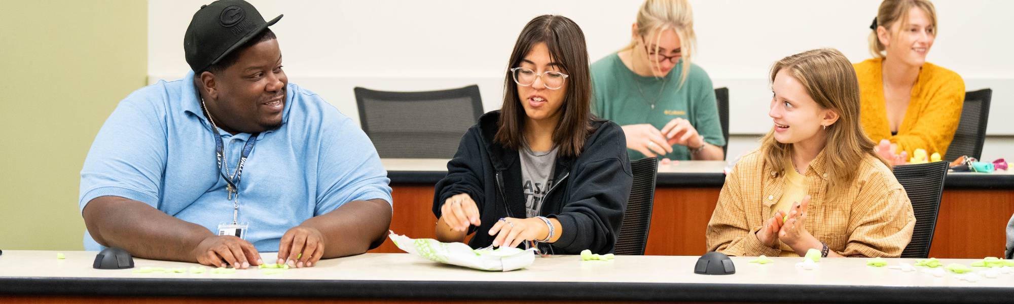 Students doing a project in class